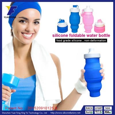 Portable Squeeze Silicone Collapsible Water Bottle for Kids